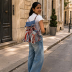 Backpack Grey, Brown, Stone Blue | Shoulder carry