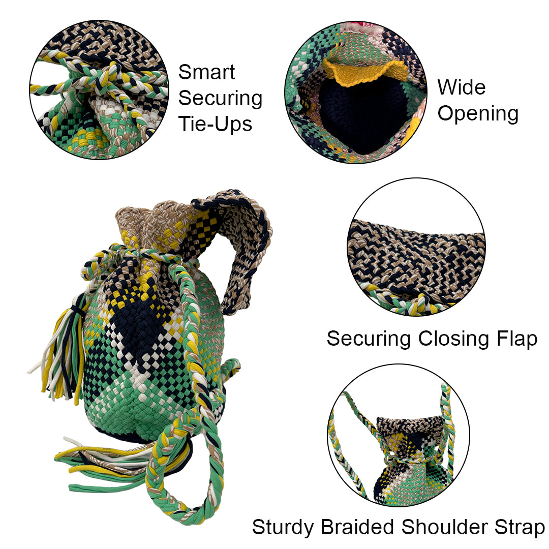 Backpack Emerald, Yellow, Navy Blue | Shoulder carry
