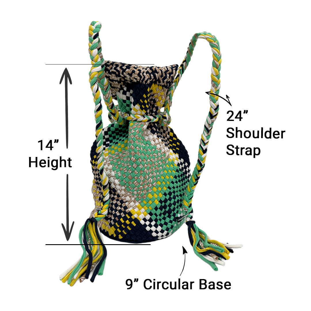 Backpack Emerald, Yellow, Navy Blue | Shoulder carry