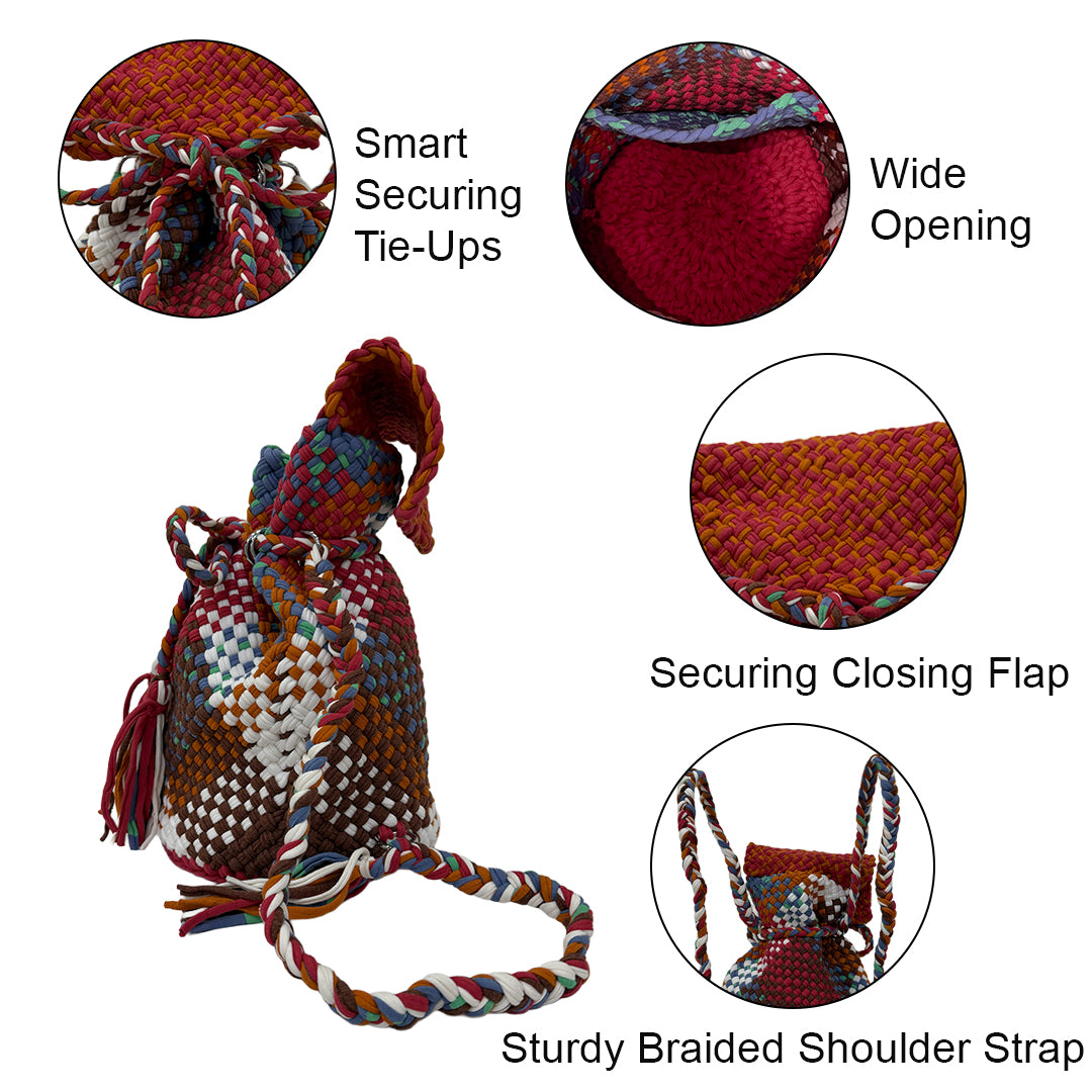 Backpack Hot Pink, Rust, White, Light Blue | Shoulder carry