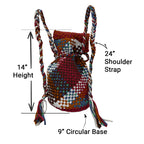 Backpack Hot Pink, Rust, White, Light Blue | Shoulder carry
