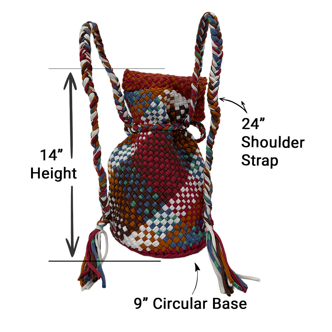 Backpack Hot Pink, Rust, White, Light Blue | Shoulder carry