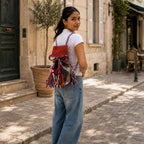 Backpack Hot Pink, Rust, White, Light Blue | Shoulder carry