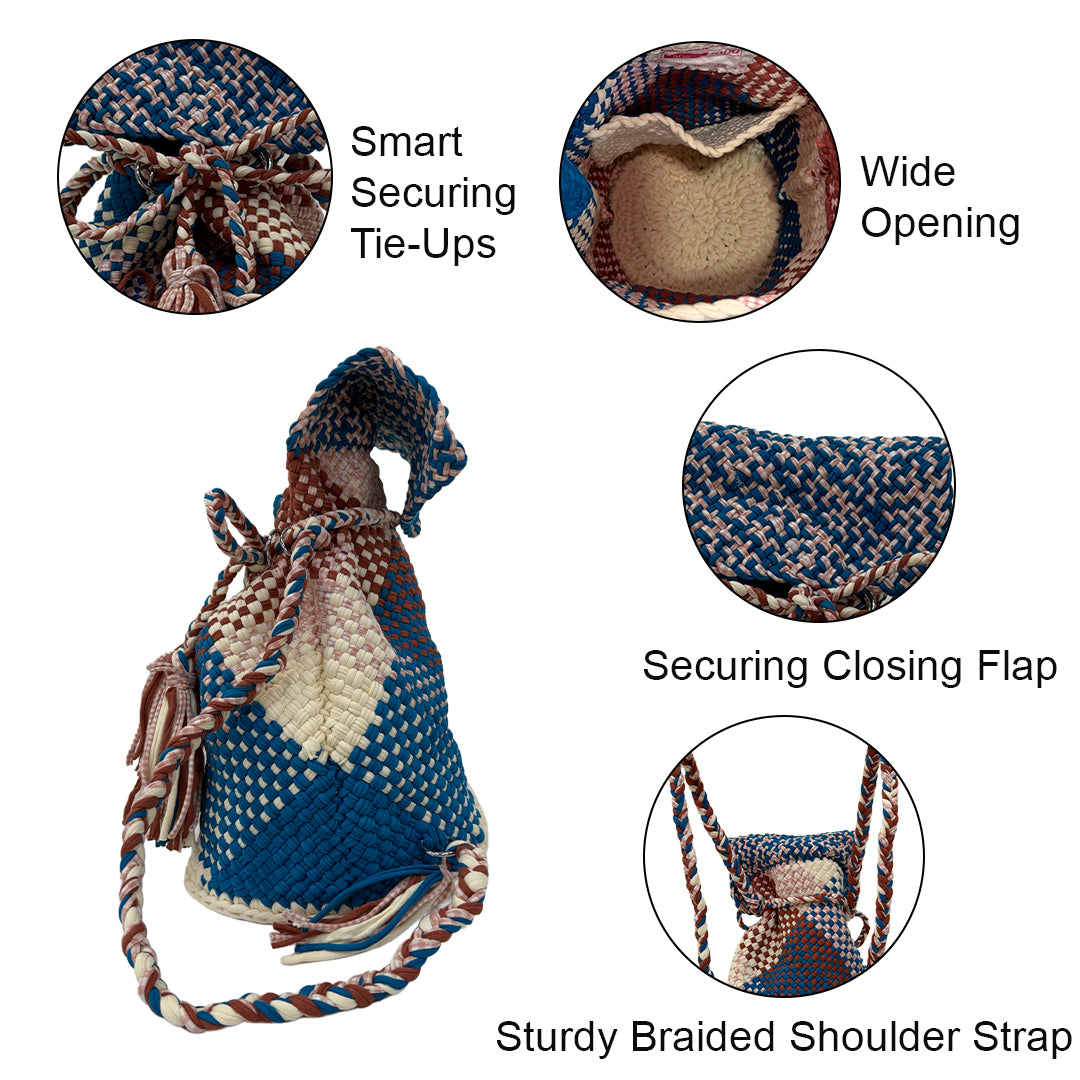 Backpack Cobalt, White, Brown | Shoulder carry
