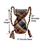 Backpack Nutmeg, White, Black, Maroon | Shoulder carry