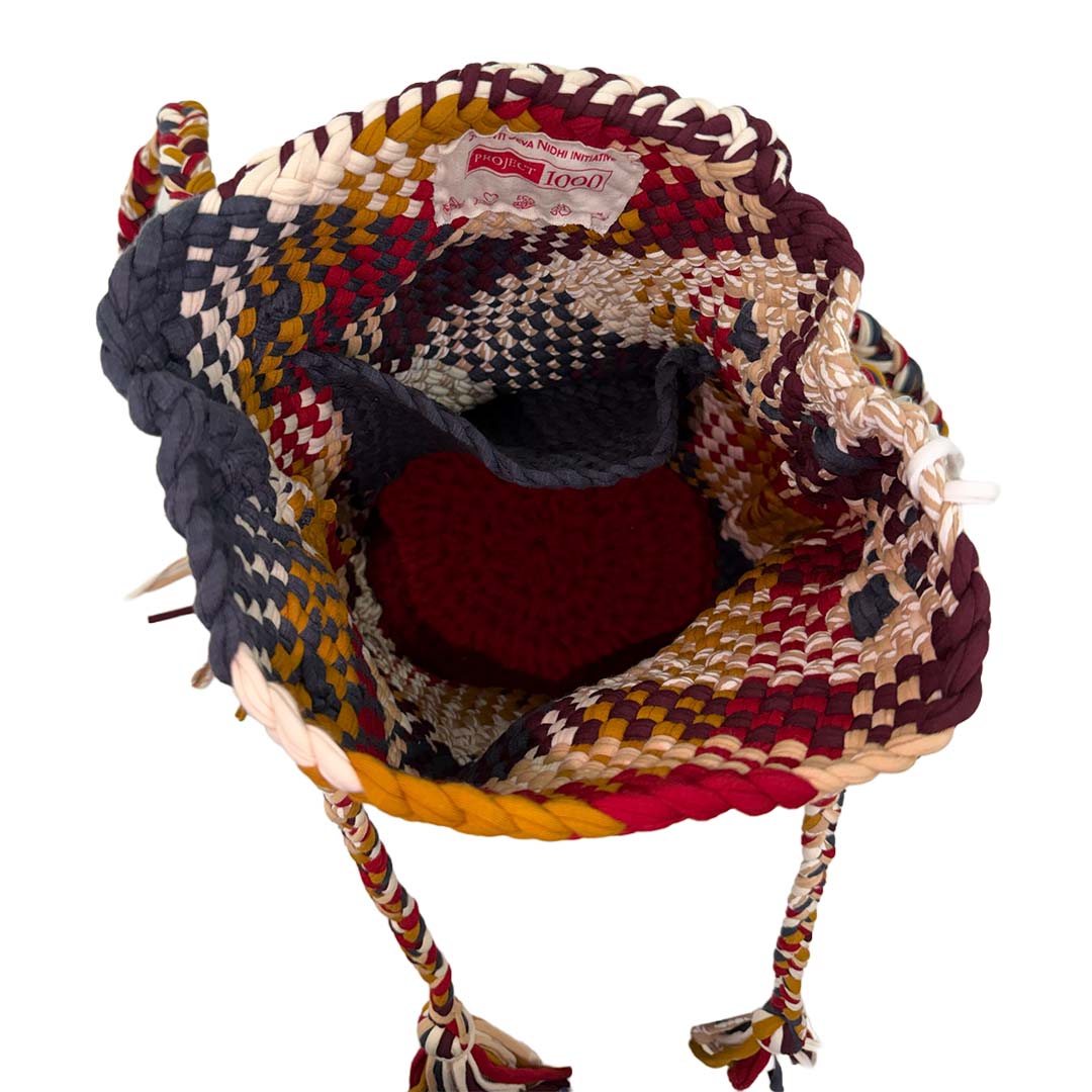 Backpack Nutmeg, White, Black, Maroon | Shoulder carry