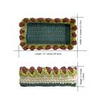 Rectangular Flower Basket | Off White, Rose Pink, Green