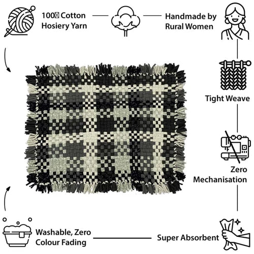 Bathroom Mat / Door Mat / Meditation Mat | Charcoal, Grey, Silver Grey