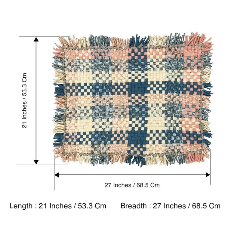 Image of Bathroom Mat / Door Mat / Meditation Mat | Blue, Pink, Grey, Off White
