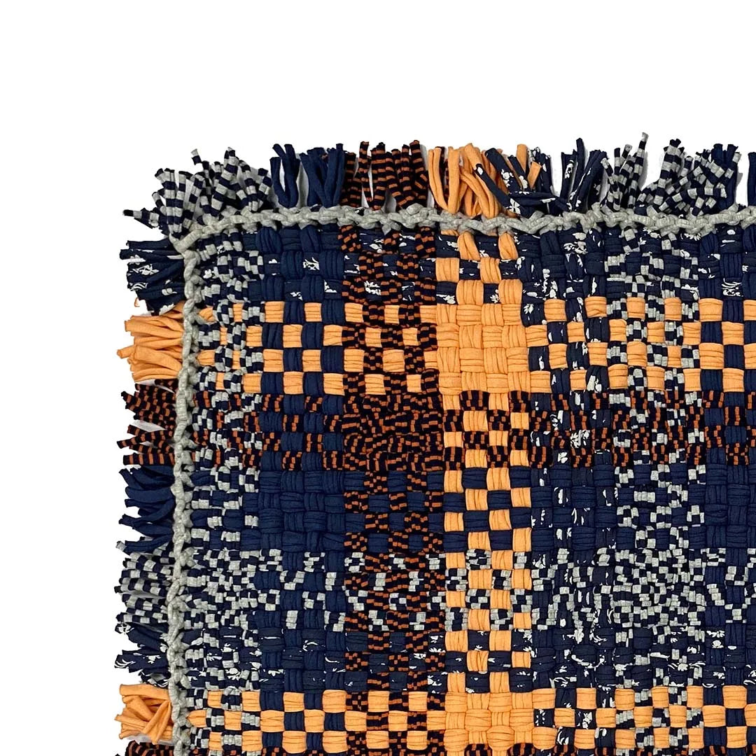 Image of Bathroom Mat / Door Mat / Meditation Mat | Peach, Navy Grey