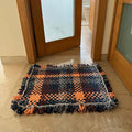 Bathroom Mat / Door Mat / Meditation Mat | Peach, Navy Grey