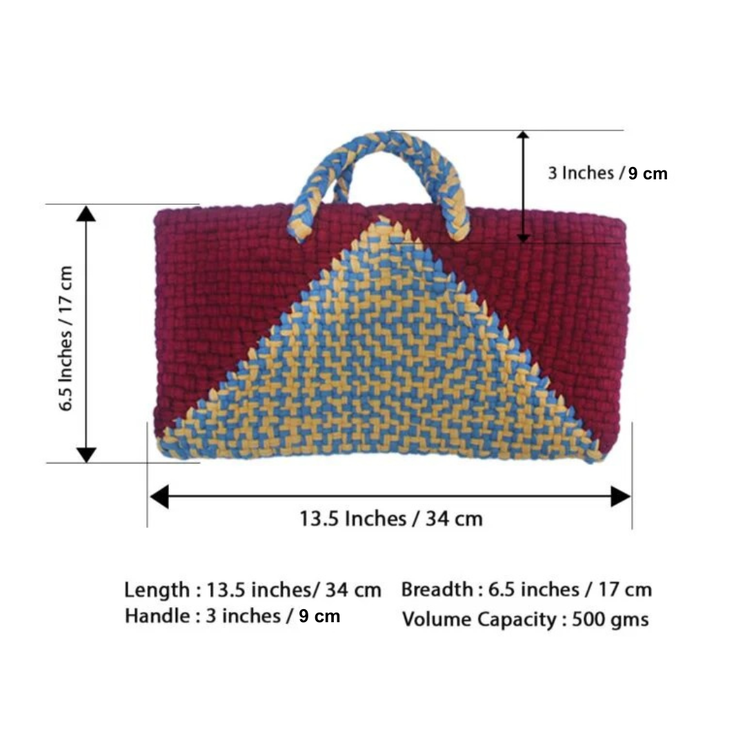 Image of Planter bag | Size: small | Maroon, Blue, Lemon