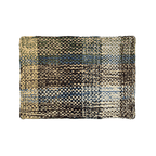 Braided Edged Floor Rug / Throw | Aubergine, Blue, Moss green, grey, lemon, light purple