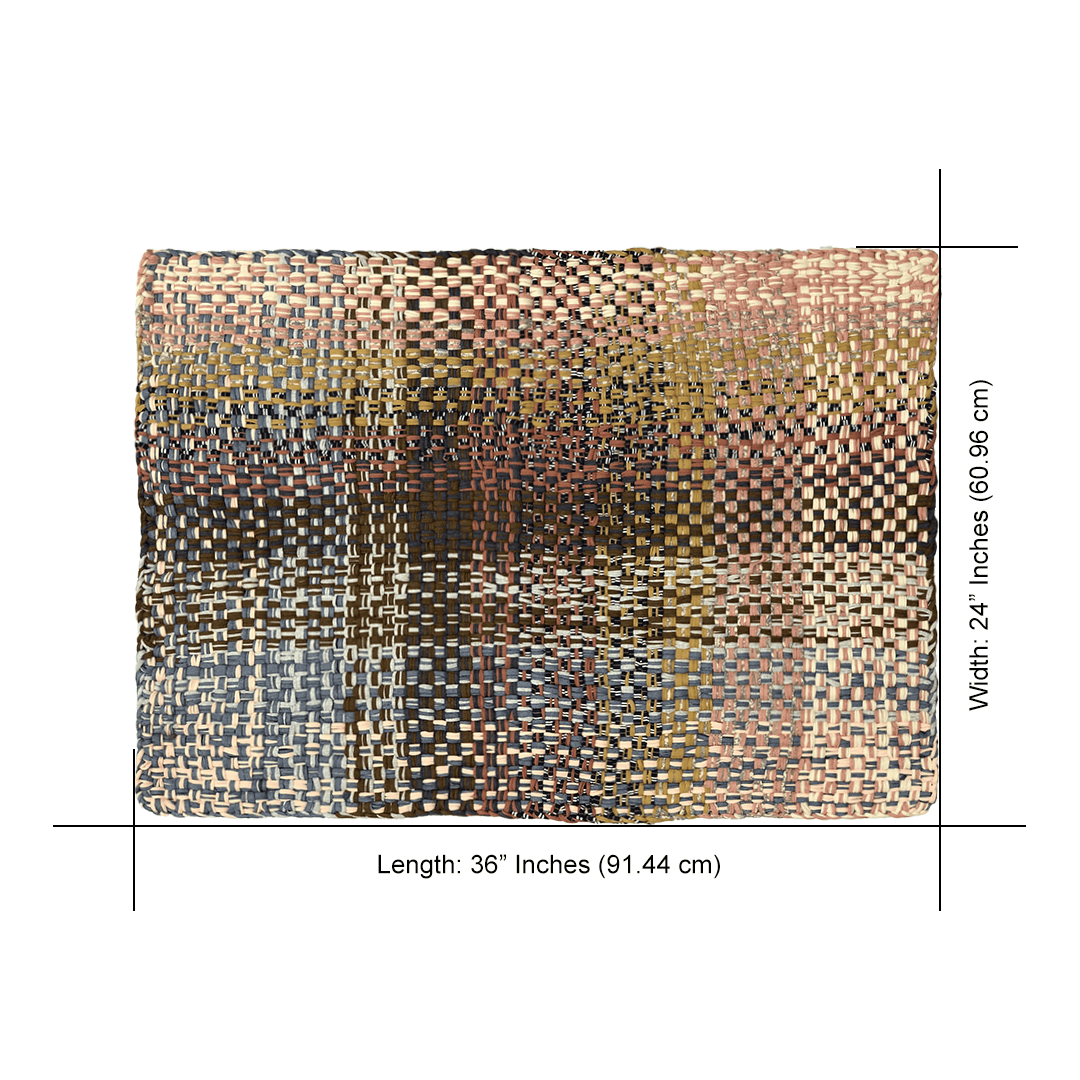 Image of Braided Edged Floor Rug / Throw | Pink, Denim Blue, Brown, Beige, Navy, Off White