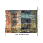 Braided Edged Floor Rug / Throw | Green, Sea Green, Purple, Peach, Off White