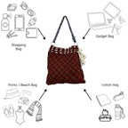 Shoulder Tote Bags Brown Maroon White Navy Shoulder carry