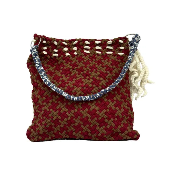Image of Shoulder Tote Bags Brown Maroon White Navy Shoulder carry