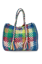 Oversized Tote / Hand / Shoulder Green, Blue, Coral Pink, White