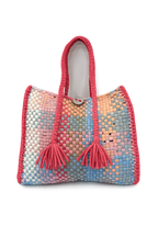 Oversized Tote / Hand / Shoulder Fuchsia Pink, White, Light Blue, Apricot