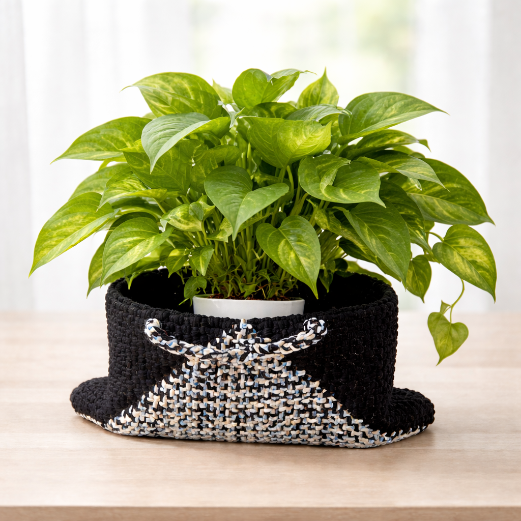 Image of Planter bag | Size: small | Black, White