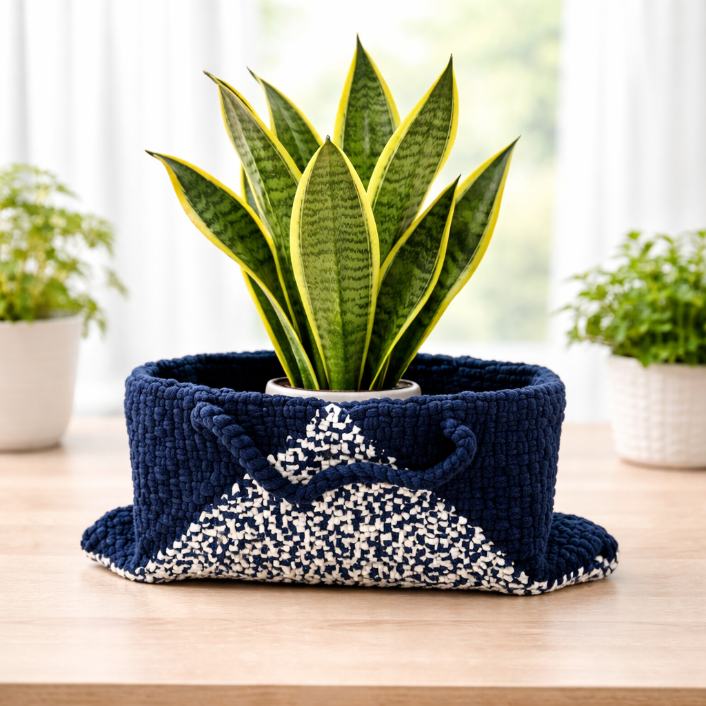 Image of Planter bag | Size: small | Navy Blue, White