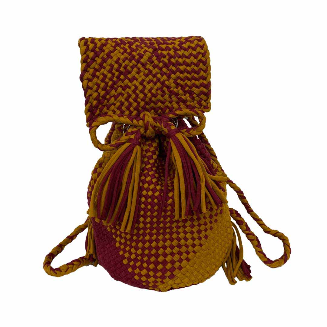 Image of Backpack Dark Mustard Maroon Color Premium Collection | Shoulder carry