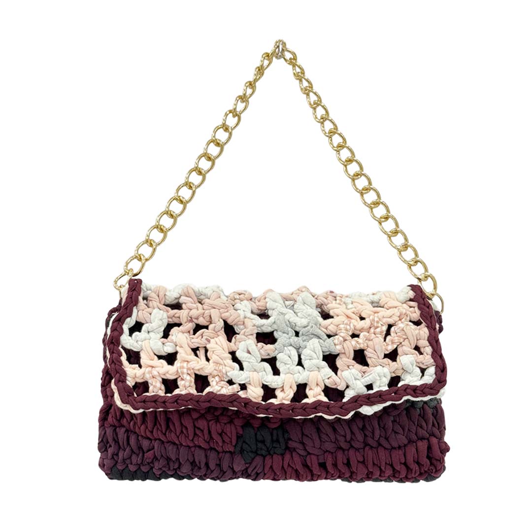 Image of Crochet Clutch | Burgundy,Light Blue,Pink