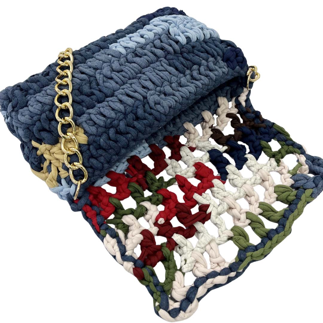 Image of Crochet Clutch | Denim Blue,White,Red,Sky Blue,Olive