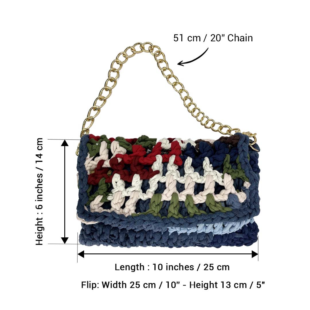 Image of Crochet Clutch | Denim Blue,White,Red,Sky Blue,Olive