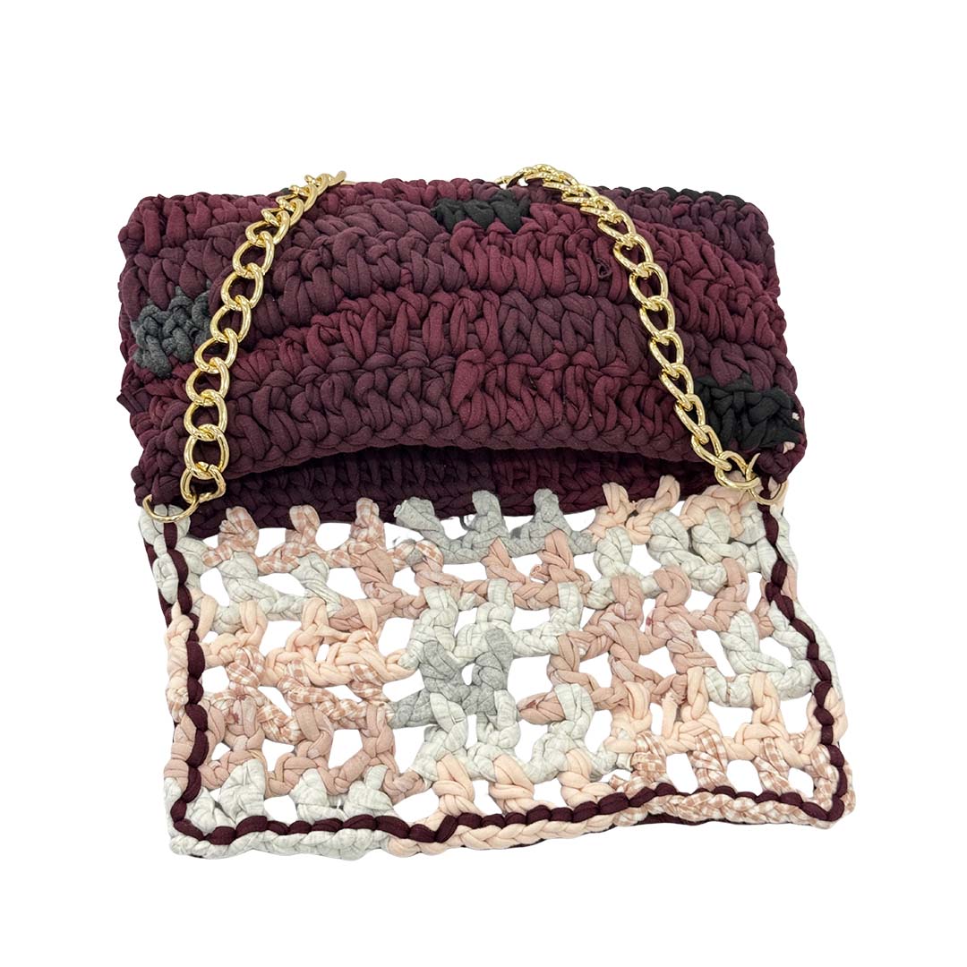 Image of Crochet Clutch | Burgundy,Light Blue,Pink