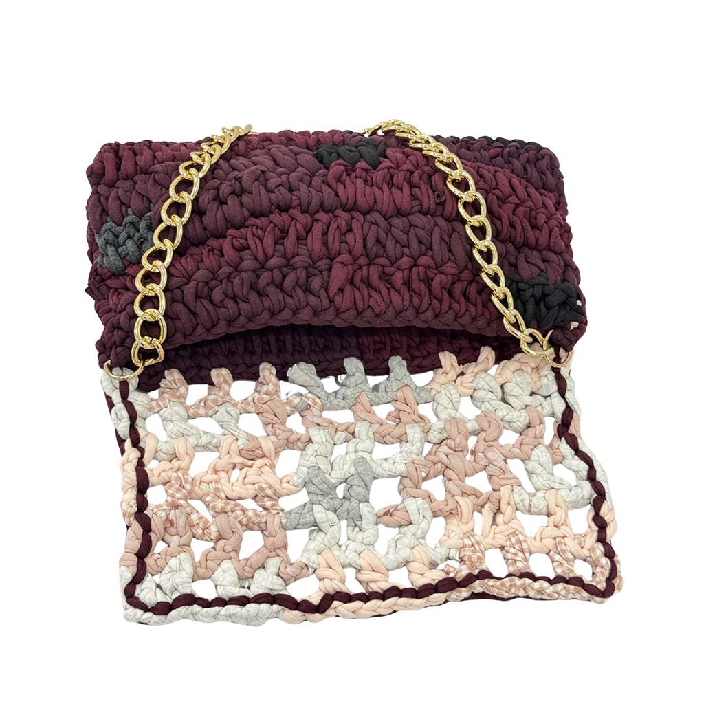 Crochet Clutch | Burgundy,Light Blue,Pink