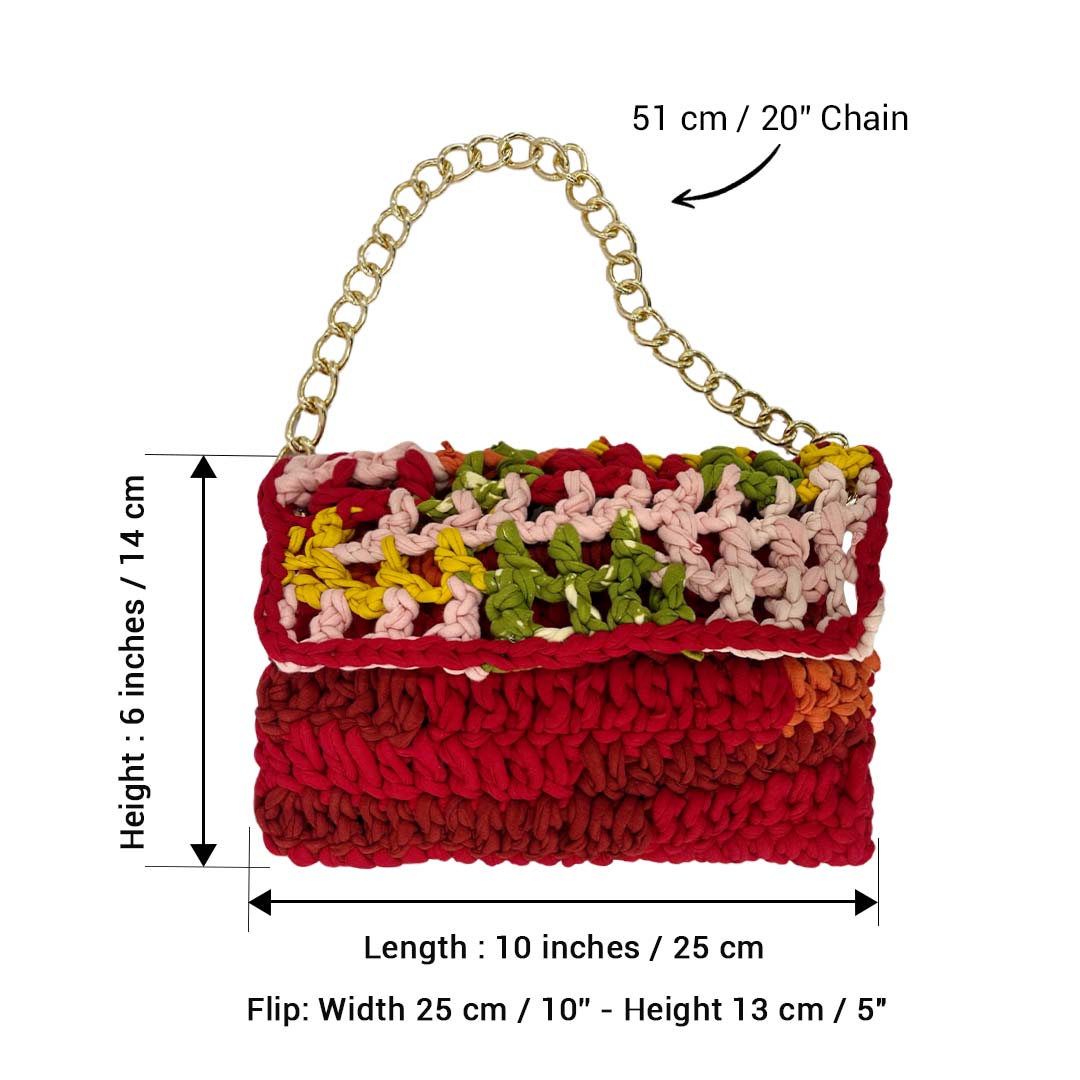 Image of Crochet Clutch | Red,Pink,Yellow,Green