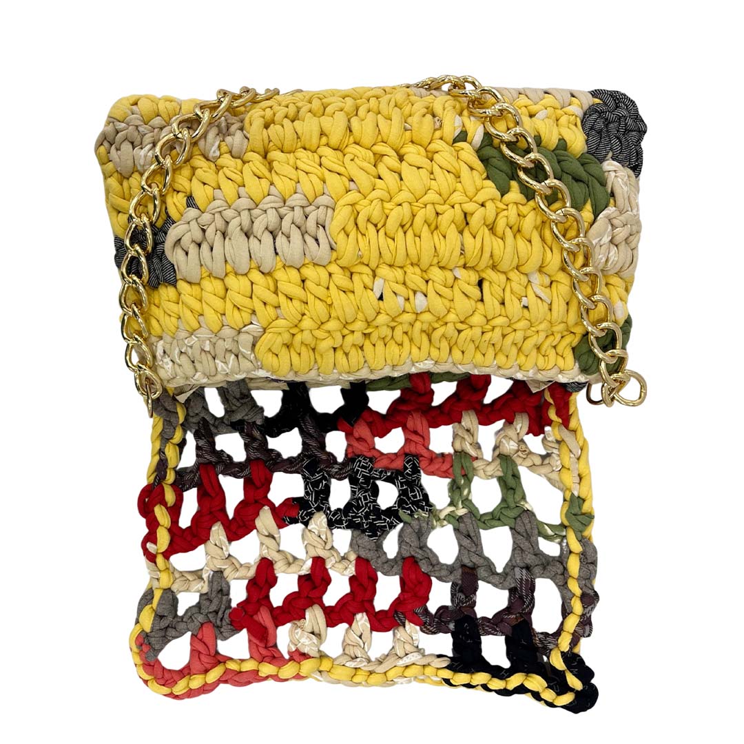 Image of Crochet Clutch | Yellow,White,Grey,Black