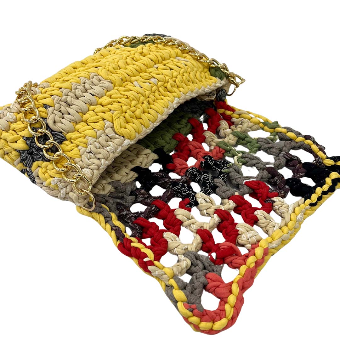 Image of Crochet Clutch | Yellow,White,Grey,Black