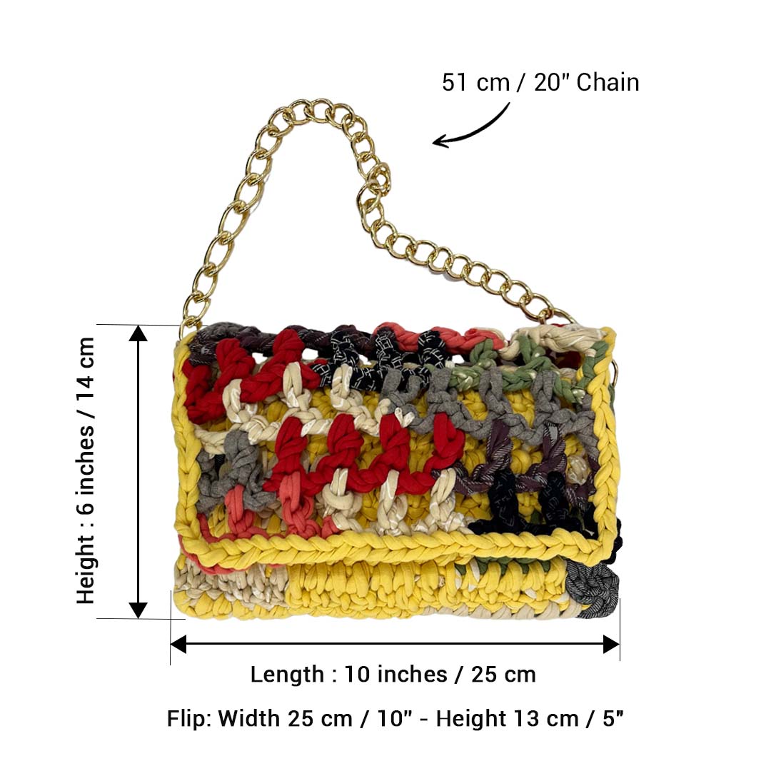 Image of Crochet Clutch | Yellow,White,Grey,Black
