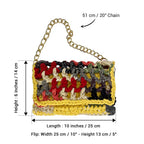 Crochet Clutch | Yellow,White,Grey,Black