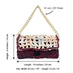Crochet Clutch | Burgundy,Light Blue,Pink