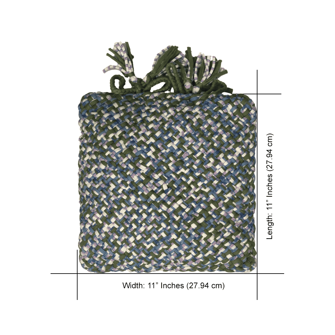 Image of Square Cushion Cover With Filler | Blue, Green, White, Light Purple