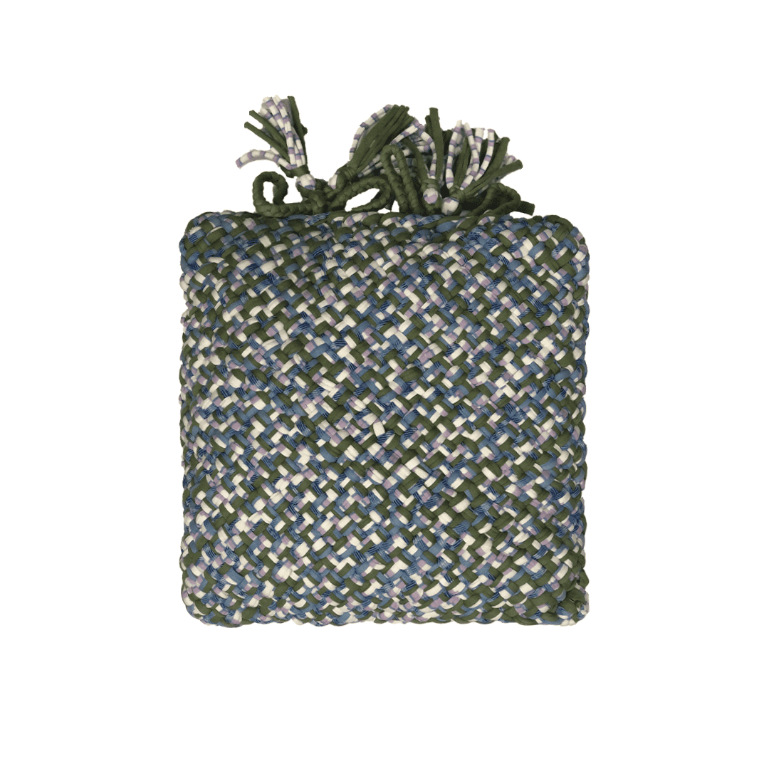 Image of Square Cushion Cover With Filler | Blue, Green, White, Light Purple