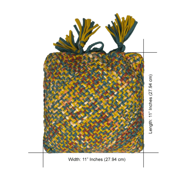 Image of Square Cushion Cover With Filler | Yellow, Clay, Blue, Teal