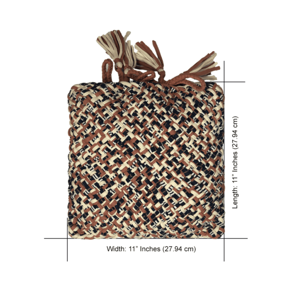 Image of Square Cushion Cover With Filler | Dark Rouge, Off White, Navy
