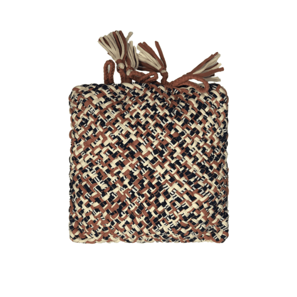 Image of Square Cushion Cover With Filler | Dark Rouge, Off White, Navy