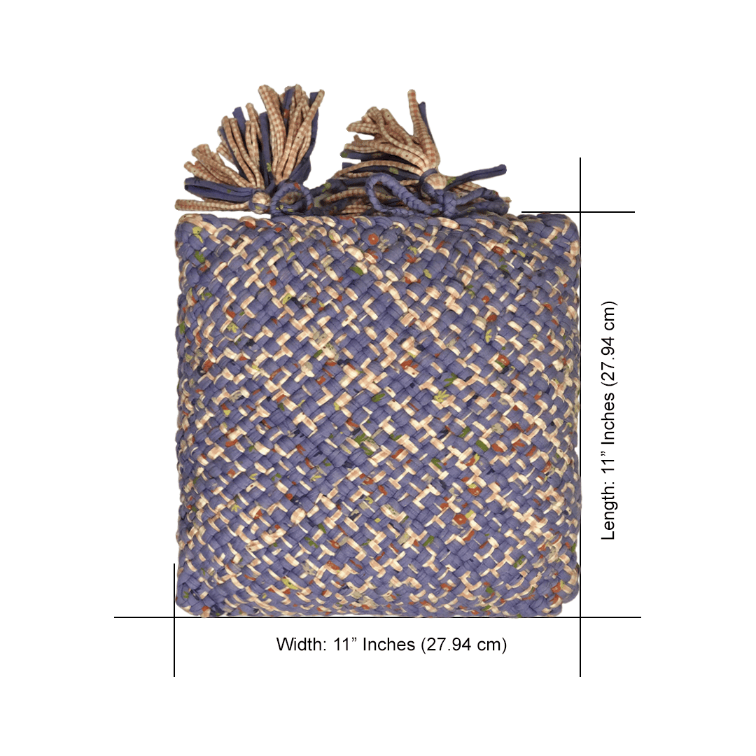 Image of Square Cushion Cover With Filler | Lavender, Off White, Pink