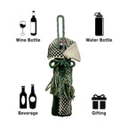 Beverage Bottle Bag Ash, Dark Green