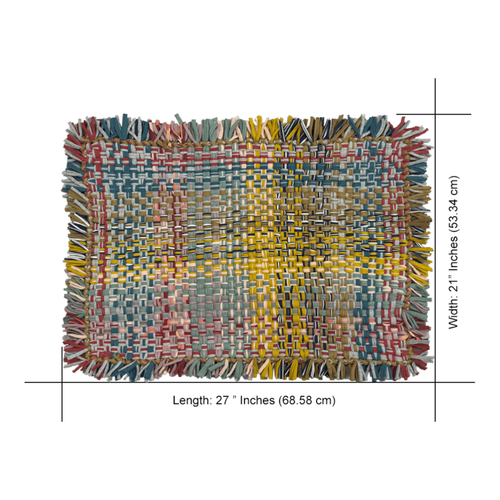 Bathroom Mat / Door Mat / Meditation Mat | Coral, Blue, Light Pink, Yellow, Beige, Light Grey