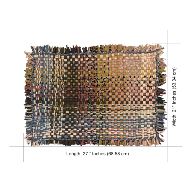 Image of Bathroom Mat / Door Mat / Meditation Mat | Pink, Denim Blue, Brown, Beige, Navy, Off White