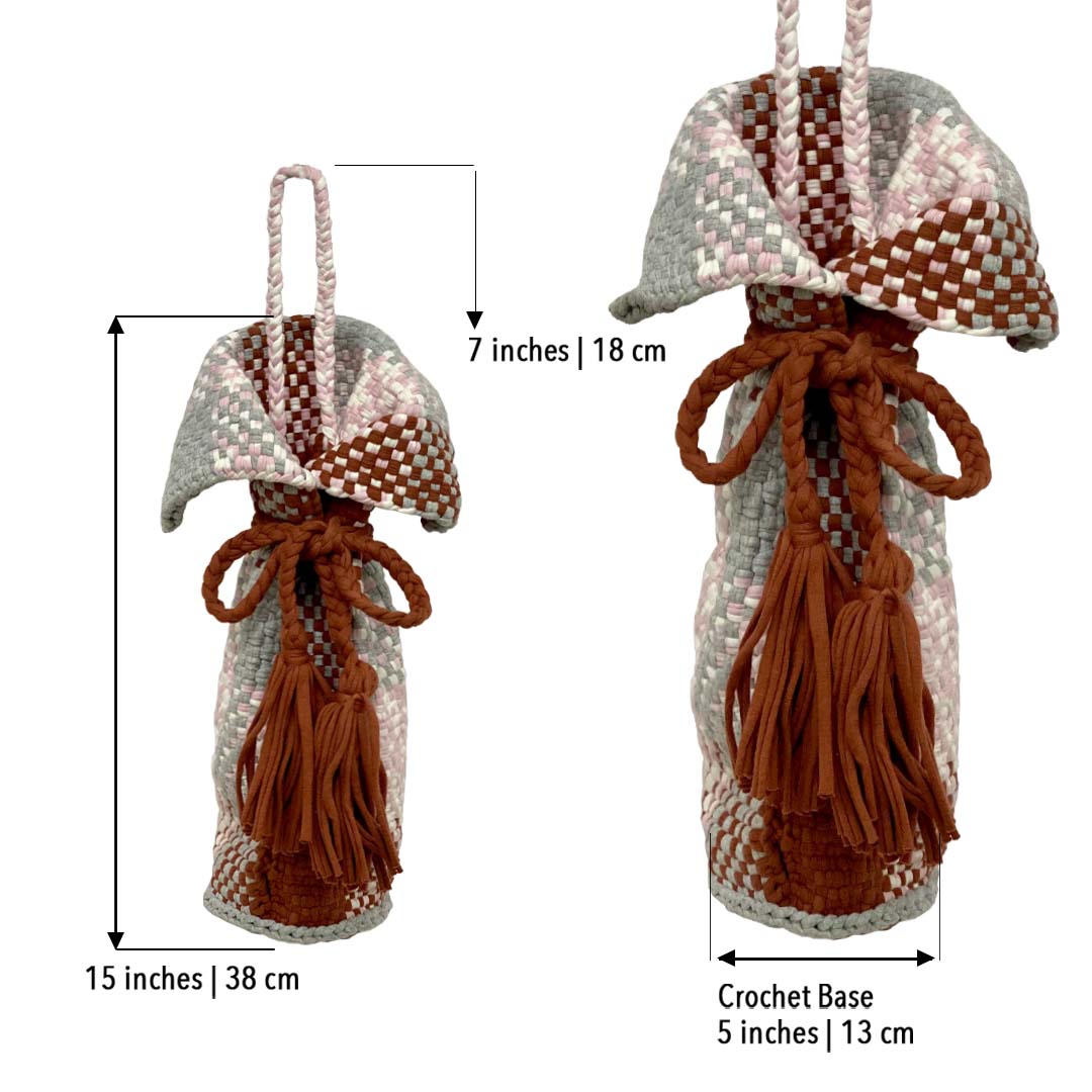 Image of Beverage Bottle Bag Grey Clay Pink