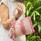 Macrame Mini Old rose, Onion Beige, Raspberry | Hand carry