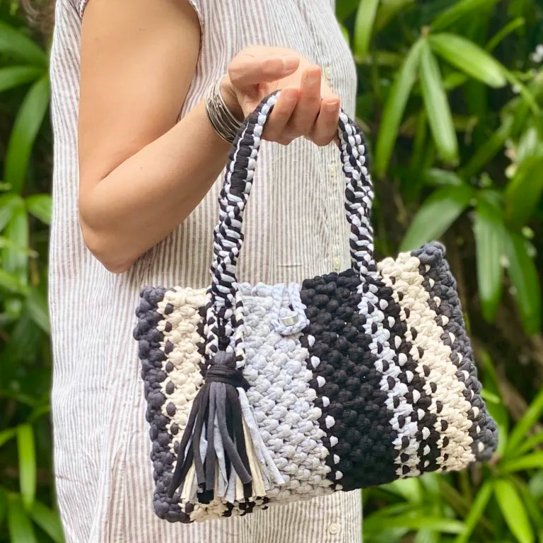 Image of Macrame Mini Black, Ash Charcoal, Grey | Hand carry