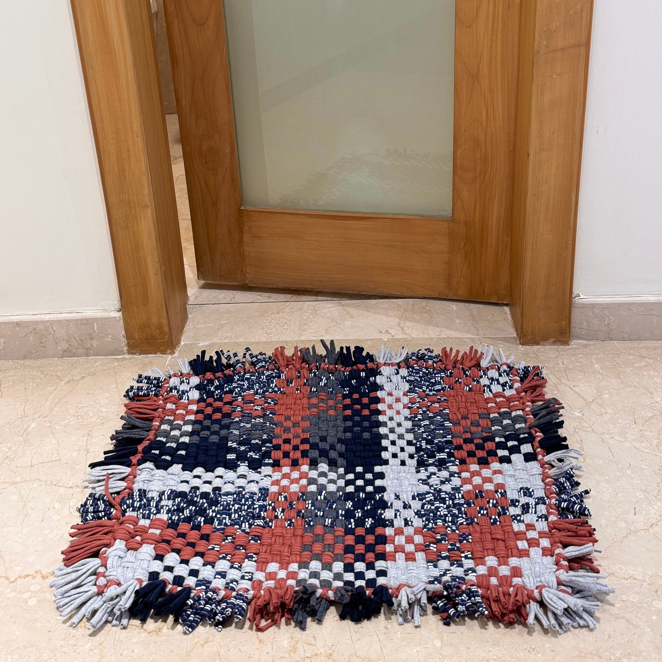 Image of Bathroom Mat / Door Mat / Meditation Mat | Navy Grey, Brown